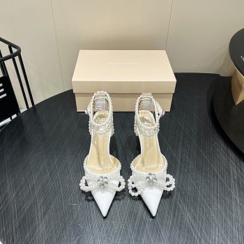 MACH & MACH 85mm crystal-embellished Pumps white