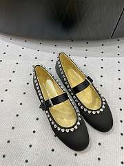 MACH & MACH Audrey crystal-embellished ballerina in black shoes - 4