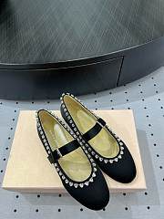 MACH & MACH Audrey crystal-embellished ballerina in black shoes - 3