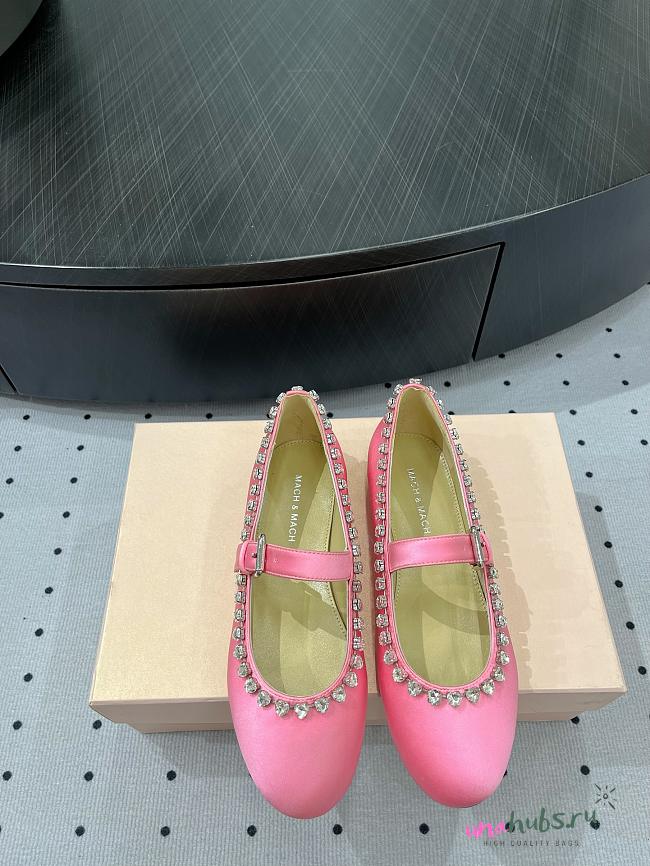 	 MACH & MACH Audrey crystal-embellished ballerina in pink shoes - 1