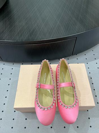 	 MACH & MACH Audrey crystal-embellished ballerina in pink shoes