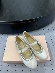 	 MACH & MACH Audrey crystal-embellished ballerina in white shoes - 6