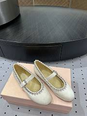 	 MACH & MACH Audrey crystal-embellished ballerina in white shoes - 5