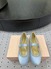 	 MACH & MACH Audrey crystal-embellished ballerina in blue shoes - 1