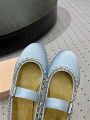 	 MACH & MACH Audrey crystal-embellished ballerina in blue shoes - 6