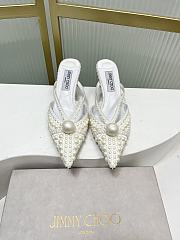 Jimmy Choo Sana 5cm Pearly Leather Mules - 1