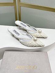Jimmy Choo Sana 5cm Pearly Leather Mules - 5