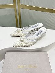 Jimmy Choo Sana 5cm Pearly Leather Mules - 3