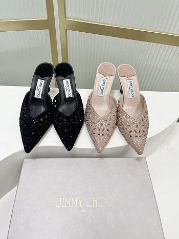 Jimmy Choo  Solar 70 embellished laser-cut suede mules