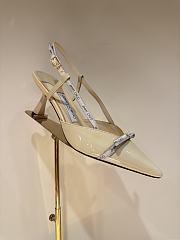 	 Jimmy Choo Camila 65 Beige Patent Slingback Pumps - 5