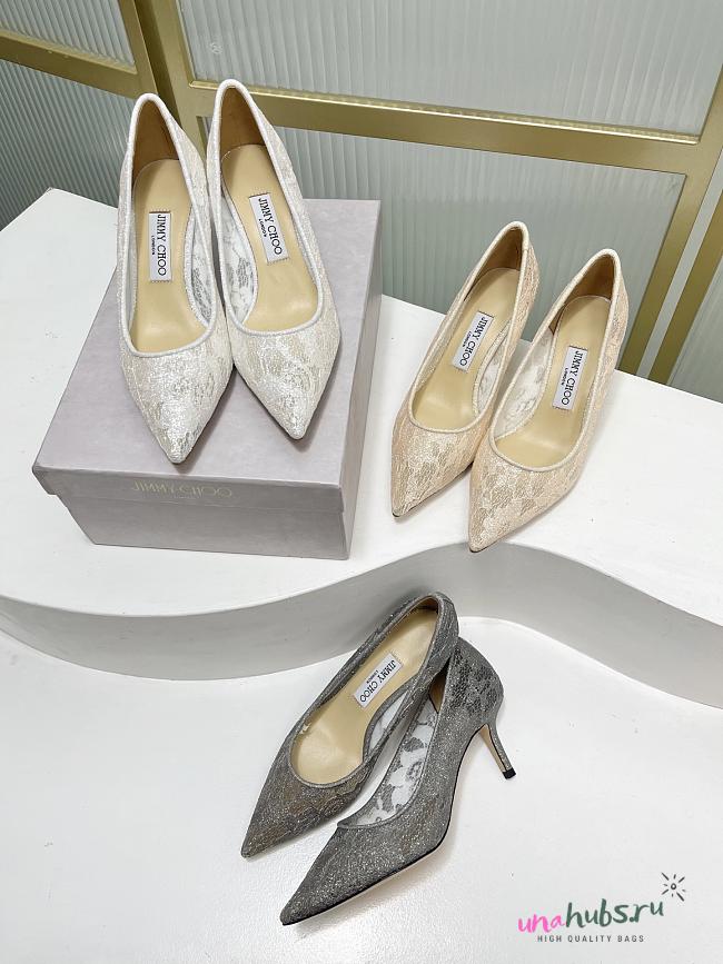 Jimmy Choo Heels Metallic Lace Pumps 85/65mm - 1