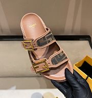 Fendi FF Slides in Brown - 6
