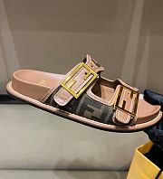Fendi FF Slides in Brown - 2