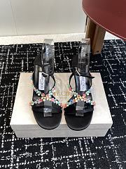 Jimmy Choo Blanche 90 Light Verde Satin Sandal with Daisy Embroidery - 2