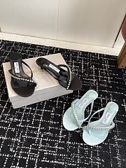 Jimmy Choo  Dila 35 leather and satin thong sandals  - 1