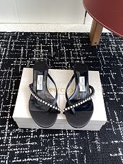 Jimmy Choo  Dila 35 leather and satin thong sandals  - 3