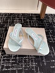Jimmy Choo  Dila 35 leather and satin thong sandals  - 2