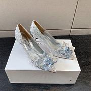 	 Jimmy Choo Silver Mix Crystal Covered Pointy Toe Pump - 3