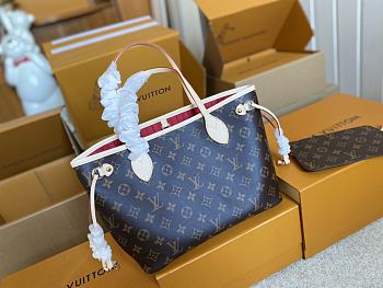Louis Vuitton Neverfull PM Brown Monogram Red Inside - 29 x 21 x 12cm