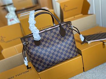 Louis Vuitton Neverfull PM Damier Ebene Brown Pink Inside - 29 x 21 x 12cm
