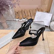 Manolo Blahnik Maidugura 90mm Satin Black Mules - 3