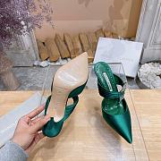 	 Manolo Blahnik Maidugura 90mm Satin Green Mules - 6