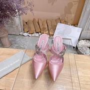	 Manolo Blahnik Maidugura 90mm Satin Pink Mules - 1