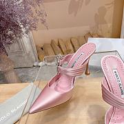 	 Manolo Blahnik Maidugura 90mm Satin Pink Mules - 6