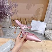 	 Manolo Blahnik Maidugura 90mm Satin Pink Mules - 5