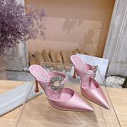 	 Manolo Blahnik Maidugura 90mm Satin Pink Mules - 3