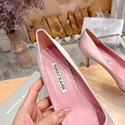 	 Manolo Blahnik Pluma Silk Pink Heels - 5