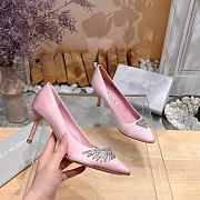 	 Manolo Blahnik Pluma Silk Pink Heels - 4