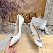 	 Manolo Blahnik Pluma Silk White Heels - 3