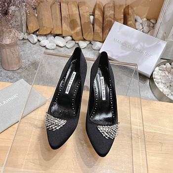 	 Manolo Blahnik Pluma Silk Black Heels