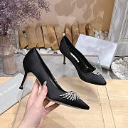 	 Manolo Blahnik Pluma Silk Black Heels - 6