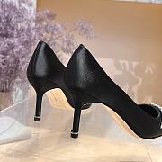 	 Manolo Blahnik Pluma Silk Black Heels - 5