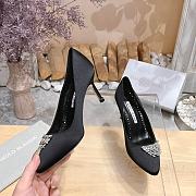 	 Manolo Blahnik Pluma Silk Black Heels - 4