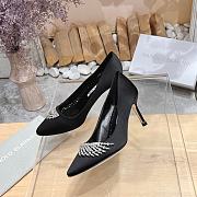 	 Manolo Blahnik Pluma Silk Black Heels - 3