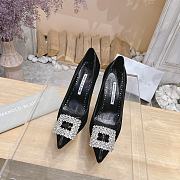 Manolo Blahnik Tuberian 90 black suede pumps - 1