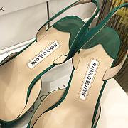 MANOLO BLAHNIK Hangisli 7cm Green Slingback Pumps - 3