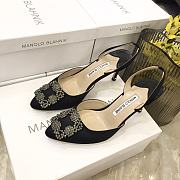 	 MANOLO BLAHNIK Hangisli 7cm Black Slingback Pumps - 5