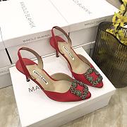 MANOLO BLAHNIK Hangisli 7cm Red Slingback Pumps - 6