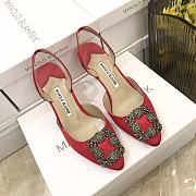 MANOLO BLAHNIK Hangisli 7cm Red Slingback Pumps - 2