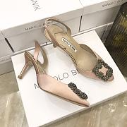 MANOLO BLAHNIK Hangisli 7cm Light Pink Slingback Pumps - 2