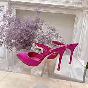 Manolo Blahnik Lutara Crystal-Embellished 90mm Mules In Pink - 4