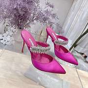 Manolo Blahnik Lutara Crystal-Embellished 90mm Mules In Pink - 3