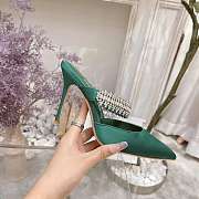 Manolo Blahnik Lutara Crystal-Embellished 90mm Mules In Green - 5