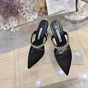 Manolo Blahnik Lutara Crystal-Embellished 90mm Mules In Black - 1