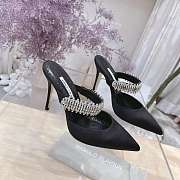 Manolo Blahnik Lutara Crystal-Embellished 90mm Mules In Black - 3