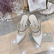 Manolo Blahnik Lutara Crystal-Embellished 90mm Mules In White - 1